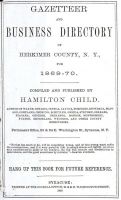 MATHISE, Henry - 1869 Herkimer County Gazetteer - Cover Page