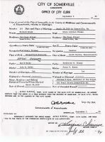 THOMAS, Grace & Richard WOODS - Marriage Certificate
Somerville, Middlesex, Massachusetts, USA