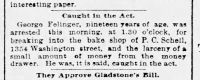 SCHELL Bakery - Robbery and Arrest
17 Feb 1893 Boston Evening Transcript